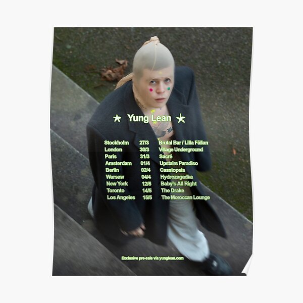 Yung Lean Starz tour poster 2020 Poster RB3101 product Offical yung lean Merch